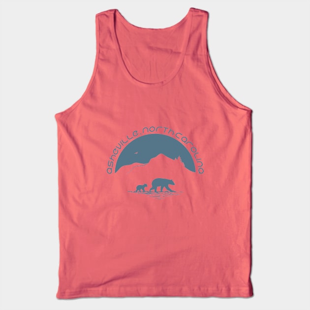 Momma Black Bear & Cubs - Asheville, NC - BG 11 Tank Top by AVL Merch